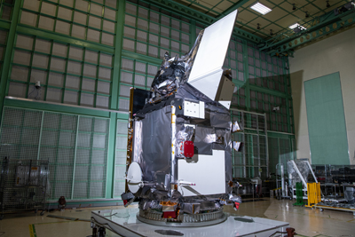 Glamour photo of PACE in the Spacecraft Checkout Area prior to shipment to Astrotech. Credit: NASA