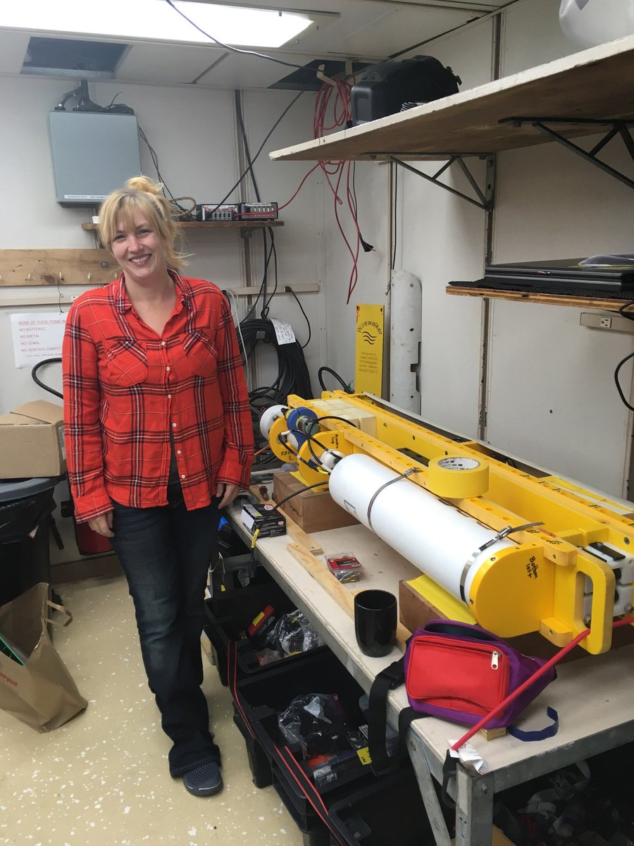 Dr. Melissa Omand (URI) assembles a Wirewalker, an autonomous platform used to collect high frequency data.