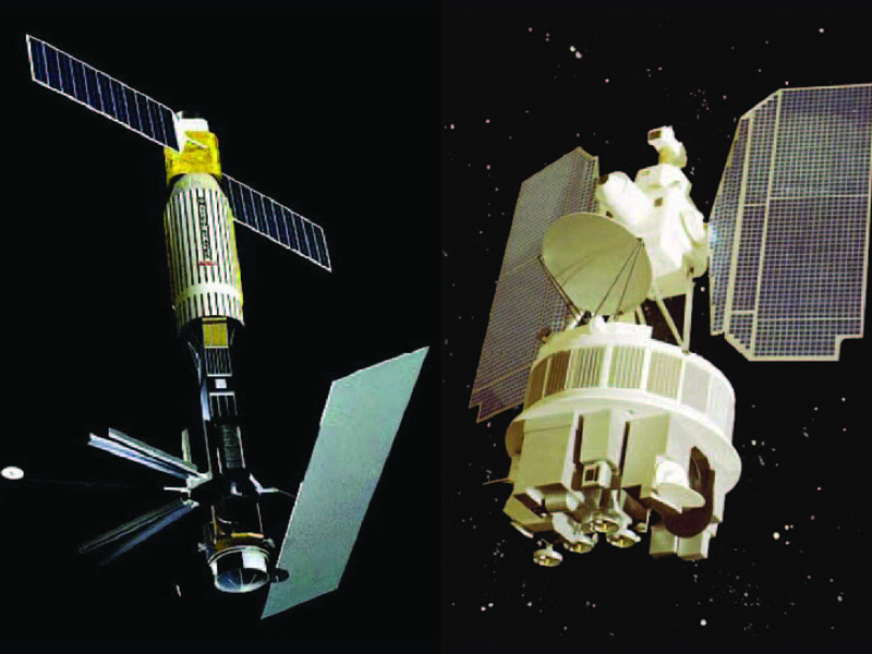 SeaSat (left) only operated for 110 days but served as a proof of concept for several types of ocean sensors, including those that monitor winds, currents, and sea level. Nimbus-7 (right) included the Coastal Zone Color Scanner (CZCS), which proved that ocean color could be measured from space.